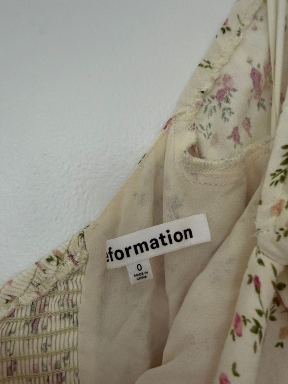 Reformation Cream Maxi Dress with Pink Floral Print - Picture 7 of 7